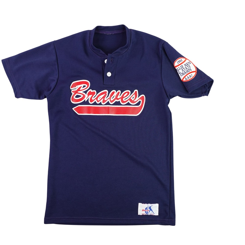 Advantage By Getlin Braves Baseball Jersey Navy 1993 Willie Mays Champs XL